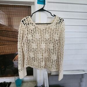 Hippie Laundry Cream Crochet Sweater